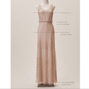 BHLDN Blaise Dress size 2 in Sandstone/Blush